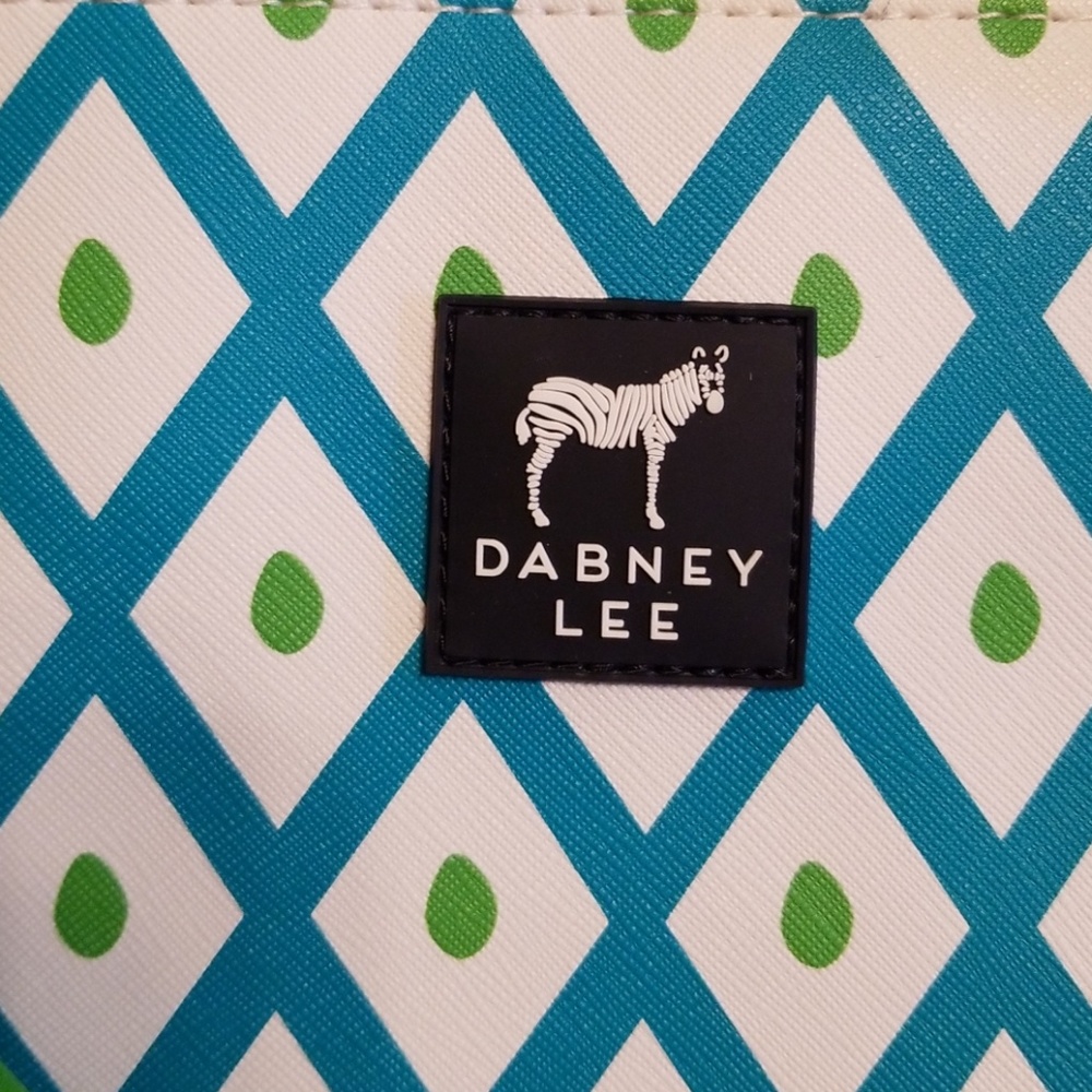 Dabney Lee Large Geometric Print Tote Green Blue - Picture 4 of 11